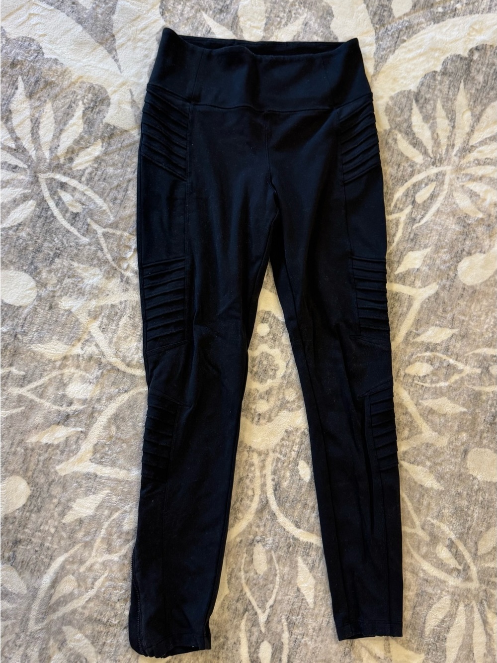 Athleta Black Moto-Panel High-Rise Leggings